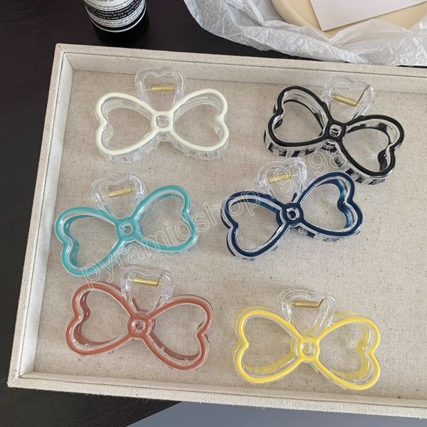 

fashion new oil drip bow hair clips women ponytail clip jelly clear hairclip girl hairpin crab barrette headwear accessories, Slivery;white