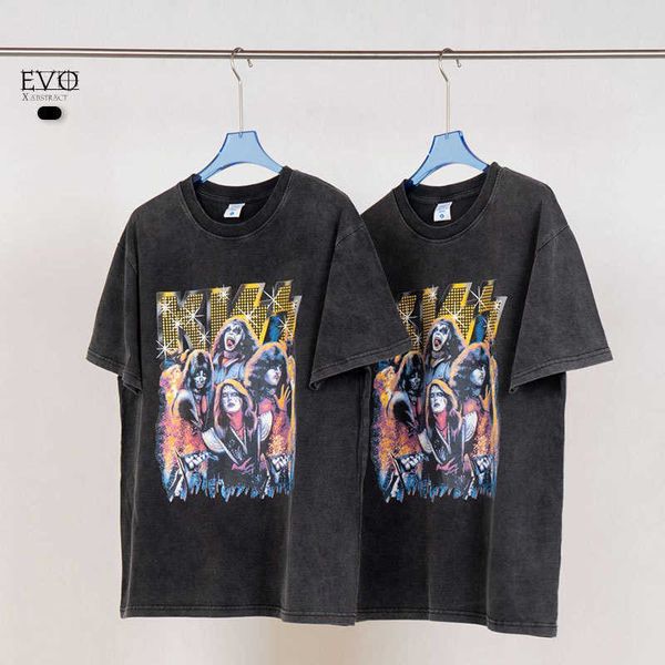 

fog high street marilyn manson vintage rock white ghost washed old vtg earth men's and women's short sleeve t-shirt, White;black