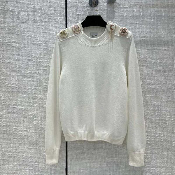 

women's sweaters designer cashmere knits with letter beads pattern girls milan runway crop shirt high end custom long sleeve stretch p, White;black