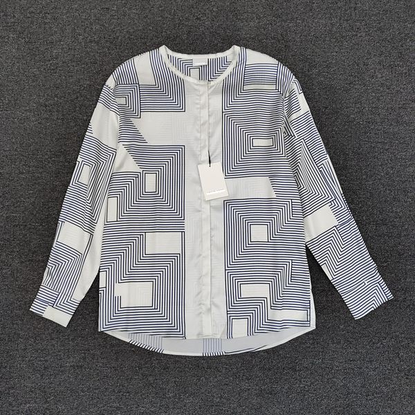 

low class * shirt for women 23 new loose striped round neck shirt+shorts thin niche summer new, White