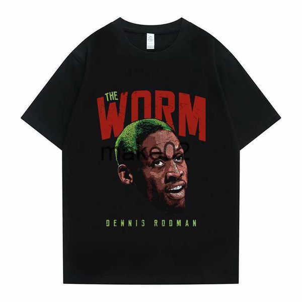 

men's plus tees polos new the worm dennis rodman graphic tees men women hip hop tshirt boys basketball tshirt male loose t shirts man s, Black;brown