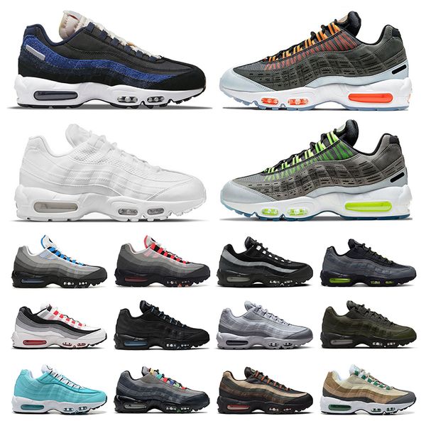 

outdoor mens womens sports running shoes og neon triple black smoke grey trainers sneakers