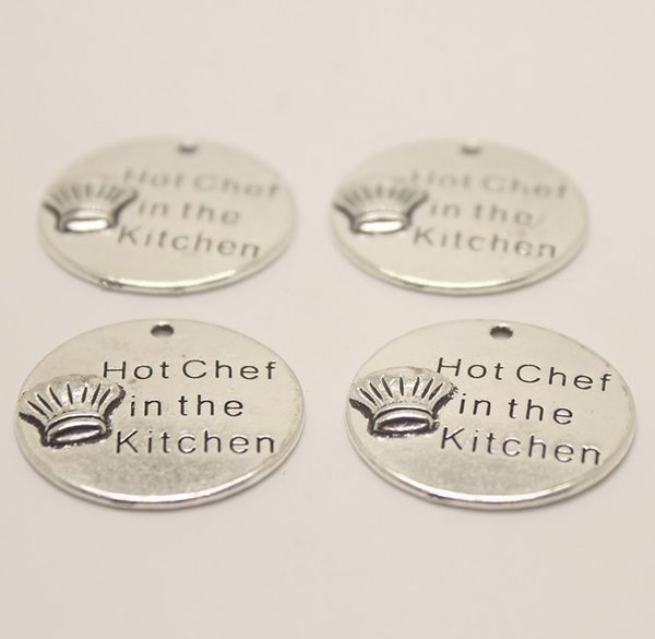 

20pcs 25mm chef charms antique silver tone chef in the kitchen charm pendant8817556, Bronze;silver