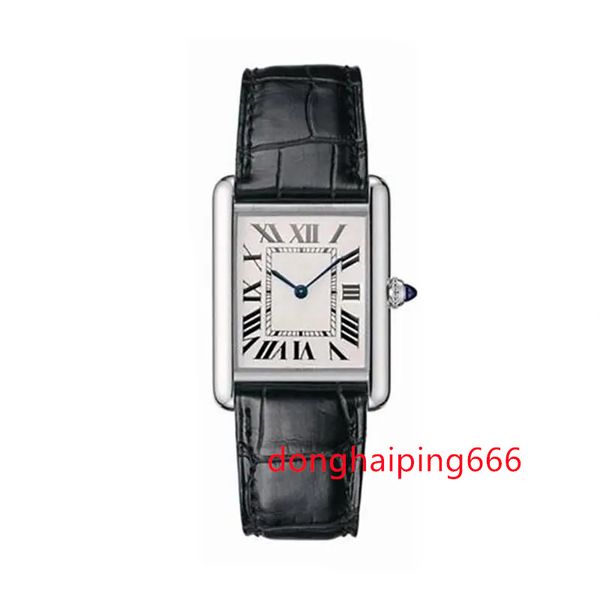 

u1 grade aaa geometric rectangle tank wristwatches senior must quartz watches female roman number watch black leather sapphire crystal glass, Slivery;brown