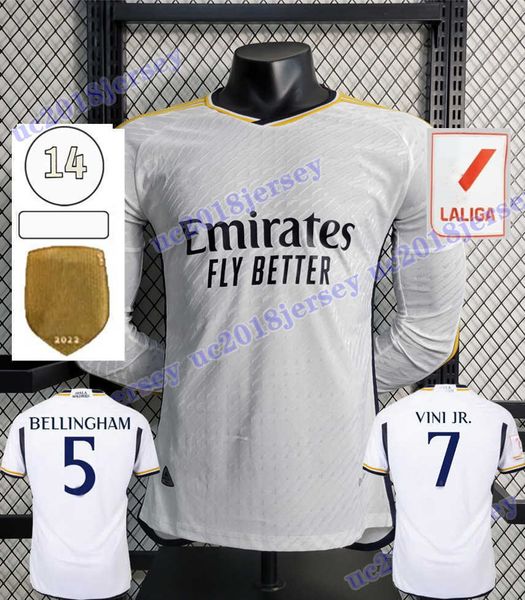 

s-4xl long sleeved player version 2023 vini jr. finals soccer jerseys 23 24 camavinga alaba modric valverde fourth camiseta men 2024 uniform, Black;yellow