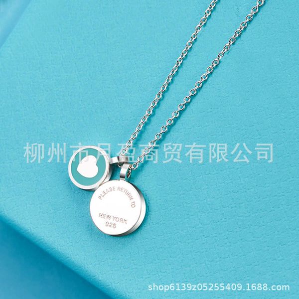 

high version new tiffay 925 counter high edition enamel green love ladybug necklace candy female collar chain light luxury and simple, Silver