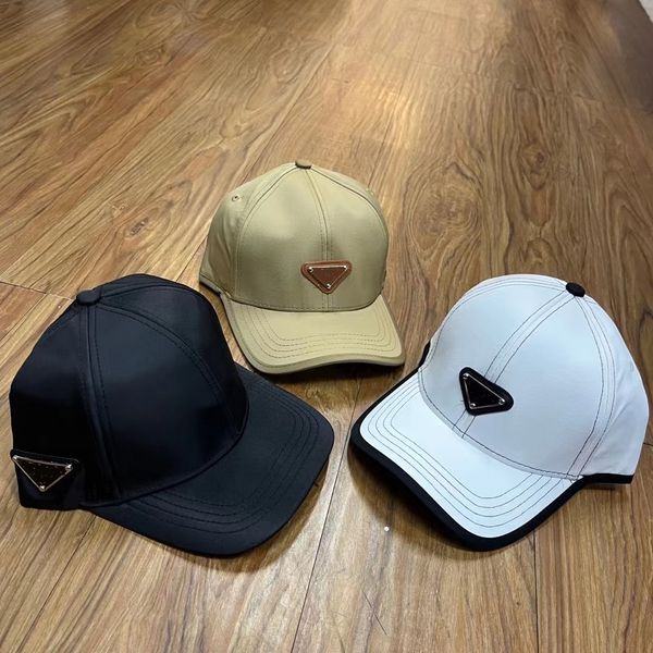 

europe designer men hat casquette prad s family inverted triangle metal marker baseball cap women fashion brand cotton sunshade sun ball cap, Blue;gray