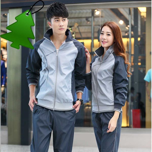 

men's tracksuits patchwork sportswear coats jackets+pants sets men hoodies and sweatshirts outwear suits, Gray