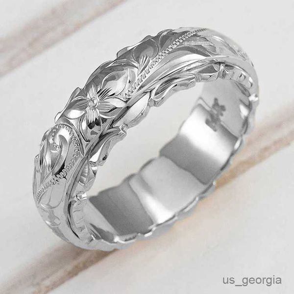 

band rings cute female flower finger ring rose gold silver color wedding rings for women charm bridal big engagement ring r230625
