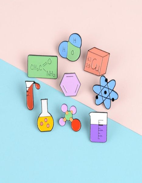 

fashionable creative cartoon various chemical experiment apparatuses atomic structure pin badge brooch5210432, Gray