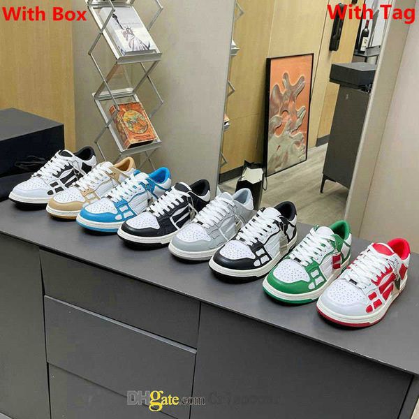 

sneakers shoes men women skel low designer bones hi real leather luxury skeleton blue red white black green gray brown couple casual mens wo