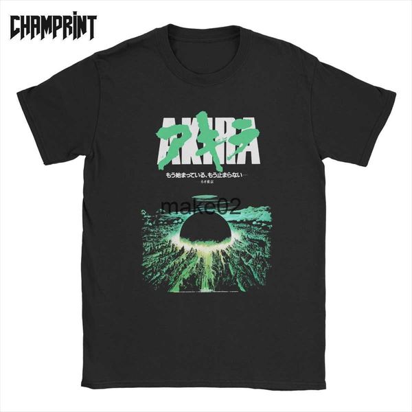 

men's plus tees polos men tshirt akira green japanese city explosion casual 100 cotton tee shirt short sleeve t shirts round collar clo, Black;brown