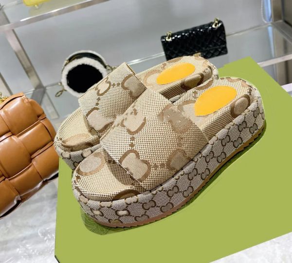 

woman slippers fashion sandals beach thick bottom slipper luxury designer platform alphabet lady leather flat slides, Black