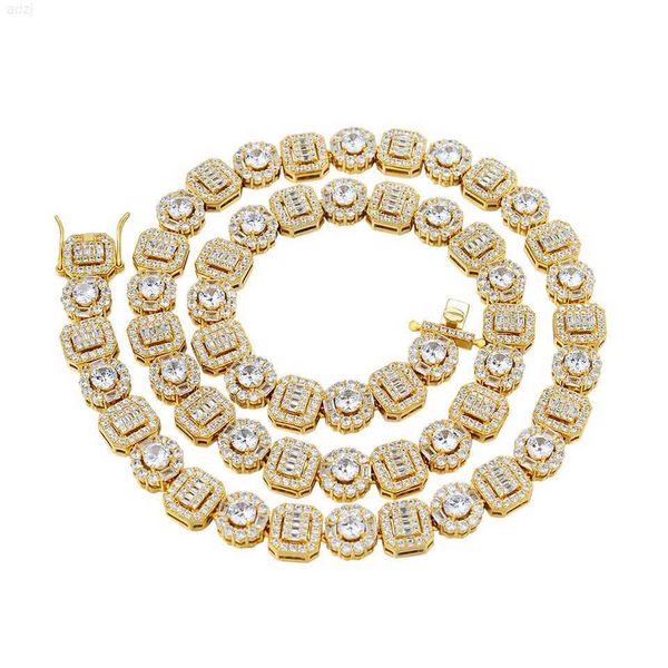 

vvs sterling silver 925 cz gold tennis chain necklace diamond mens hip hop moissanite tennis chain