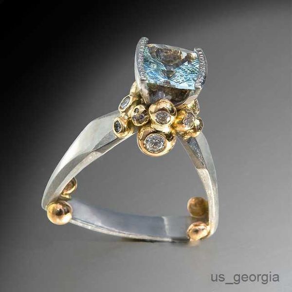 

band rings boho female crystal geometry big ring dainty silver color engagement ring charm aqua blue zircon stone wedding rings for women r2