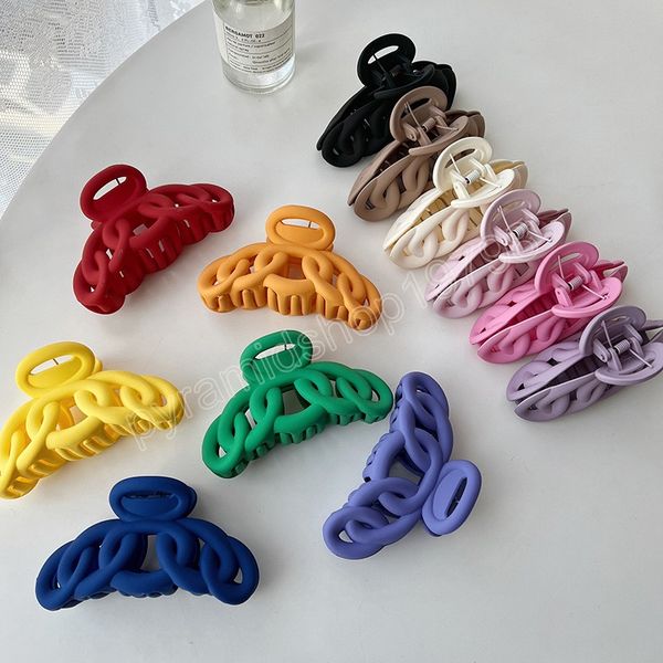 

korean plastic hair claws for women girls hollow out hair clips headwear clip crab barrette fashion hair accessories, Slivery;white
