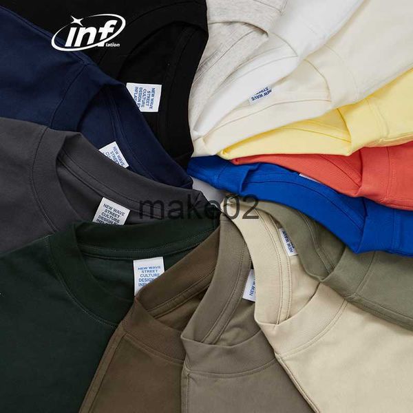 

men's plus tees polos tion classic blank tshirts in bulk heavyweight 305g candy color short sleeve tees x0621, Black;brown