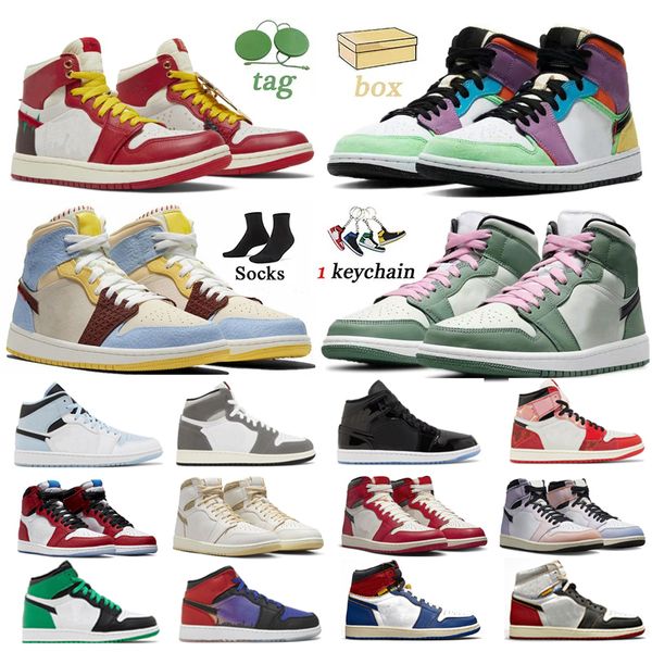 

with box jumpman 1 basketball shoes 1s unc university blue high mid cut leather rubber dark a rose from harlem obsidian white mens women spo