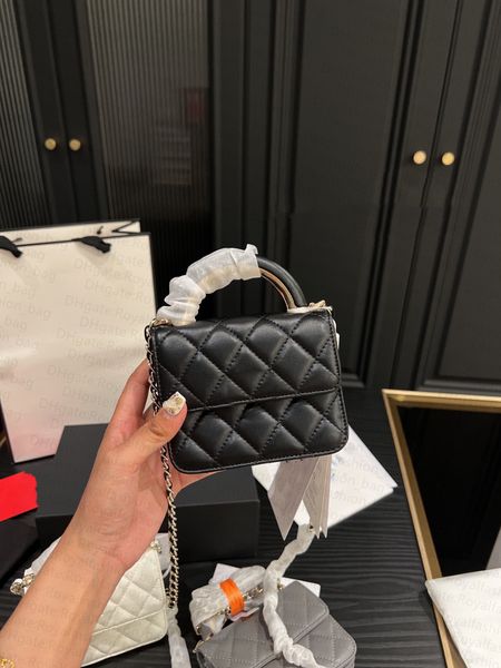 

luxury 22a chain bag mini flap bag women classic diamond pattern flap bag genuine leather metal buckle opening designer bag