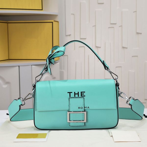 

leather crossbody shoulder bag cowhide fashion letters detachable handle strap internal zipper pocket magnetic button women handbags purse 2