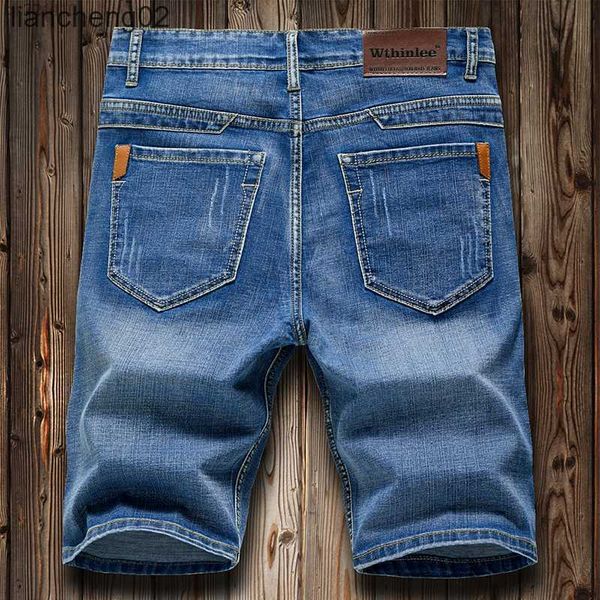 

men's jeans 2023 summer men's slim shorts business fashion stretch male high-end five-point pants w0223 u2df