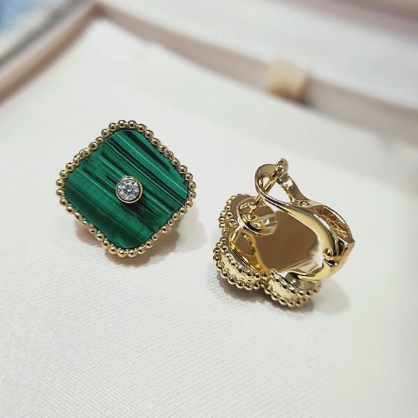 

designer earrings jewelry 4/ four-leaf clover charm earrings back mother-of-pearl fashion 18k gold-plated agate for women and girls valentin, Silver