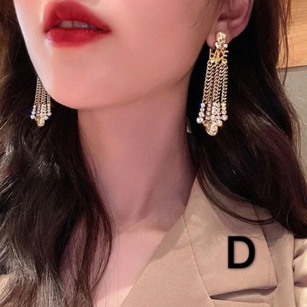 

knot luxury long drop earring brass material rhinestones luxury retro women's earrings christmas party girls jewelry sets, Silver