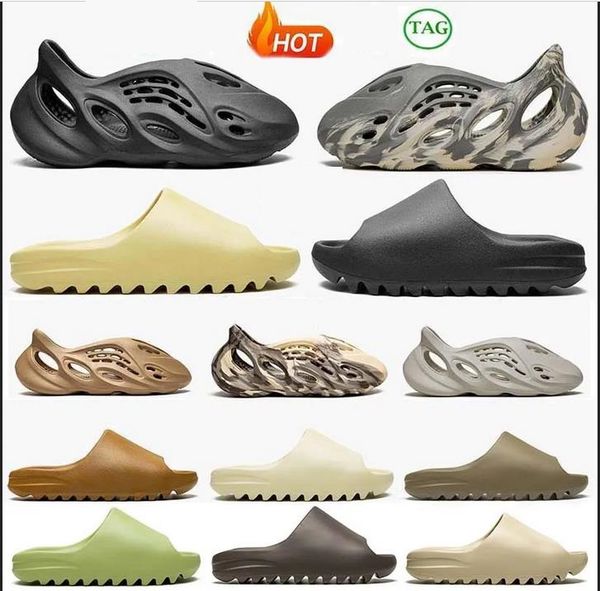 

slippers designer slide for women shoes flip flops orange desert bone brown luxury sandals blue onyx glow green men woman, Black