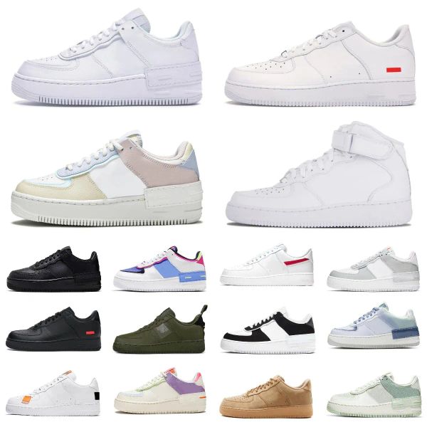 

skateboard shoes casaul shoe sports sneakers all white black wheat running 022 ers outdoor men low forces classic af 1 0 knit euro airs high