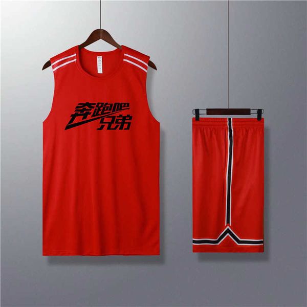 

new and children's quick drying basketball suit set basketball game training vest jersey printing number diy, Black;red