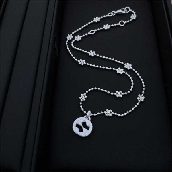 

2023 gujia 925 silver letter snow necklace small personality fashion simple collar chain
