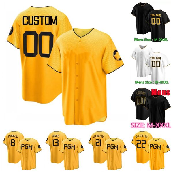 

21 roberto clemente custom baseball jersey barry bonds oneil cruz ke'bryan hayes mccutchen bryan reynolds david bednar 2023 city connec, Blue;black