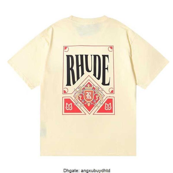 

23 rhude mens t shirts designer t shirts men designer shirts next season's casual trend pure cotton short sleeved high-quality letter p, White;black