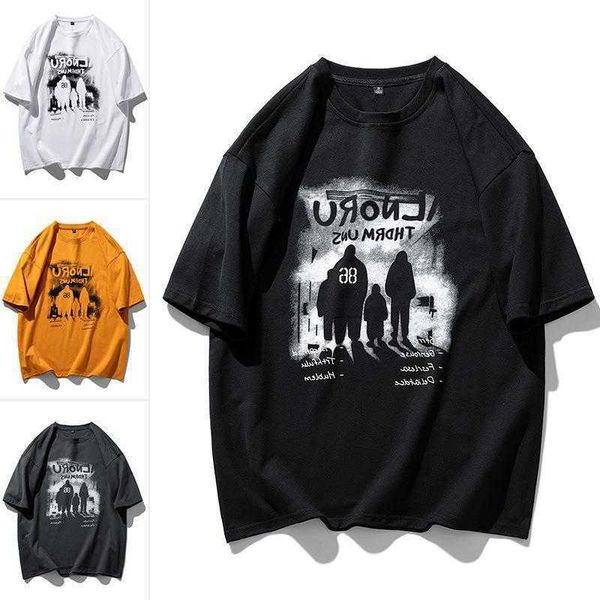 

manchao brand short sleeve t-shirt men's loose shoulder drop sports breathable casual half sleeve t-shirt men's, White;black