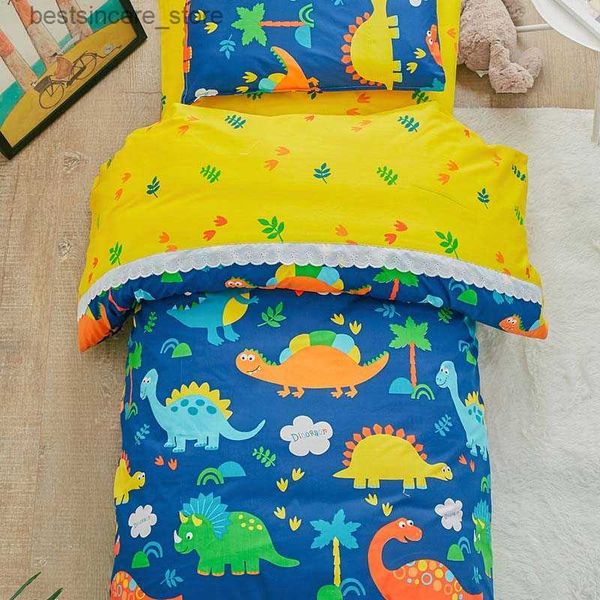 

cotton 3pcs/set quilt for kindergarten children cartoon quilt cover bed sheets baby crib bedding set without filling l230522
