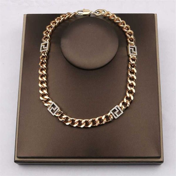 

2023 fenjia/fenjia coarse ins punk gold plated cuban chain necklace women's personalized neckchain, Silver