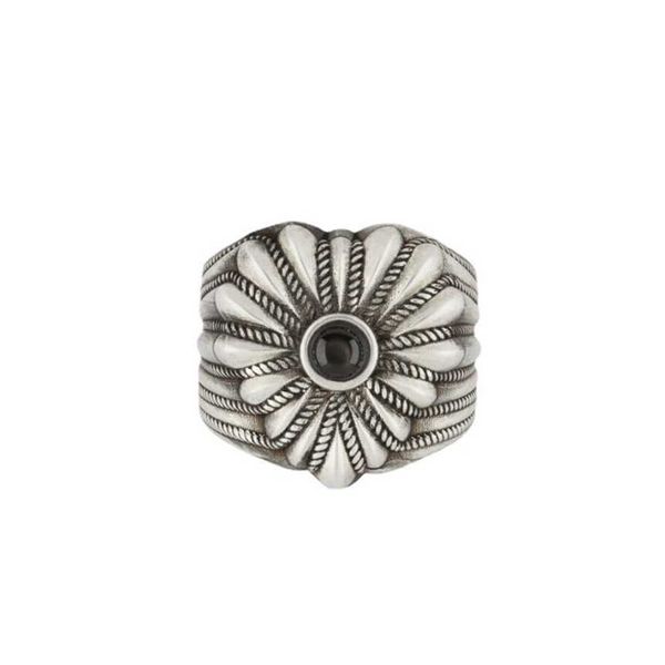 

2023 new gujia 925 sterling silver pearl love old men's hip hop fashion ring