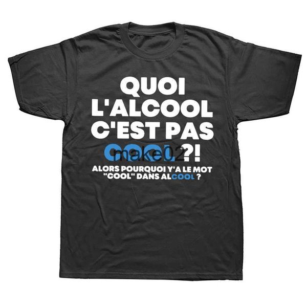 

men's plus tees polos what alcohol is not cool then why there is the word cool t shirt funny french tee summer cotton tshirt men x0621, Black;brown
