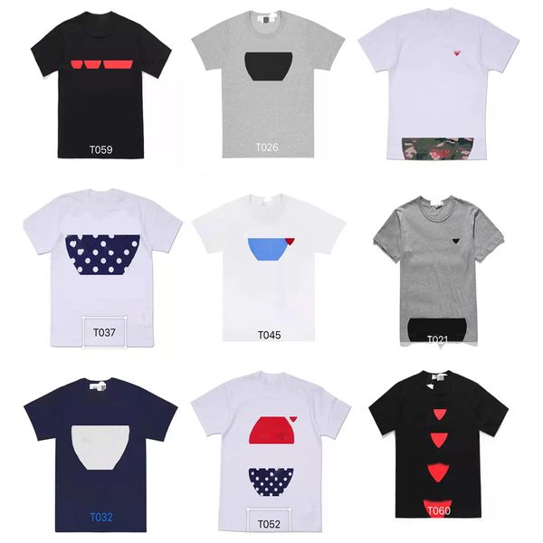 

fashion mens play t shirt designer red heart shirt commes casual women shirts de badge high quanlity tshirts cotton embroi, White;black
