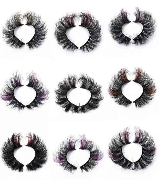 

colored false eyelashes 3d fluffy faux mink color eye lashes strip wipsy multicolored fake lash for daily christmas cosplay party 6333014