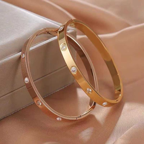 

high-quality luxury high-class lovers bracelet titanium steel opening niche design high-class carti.com red ins trendy girl, Black