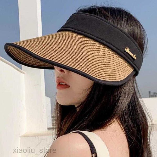 

wide brim hats cokk summer hats for women empty sunscreen sun hat female breathable outdoor beach visor cap new gorrosun block hkd230625, Blue;gray