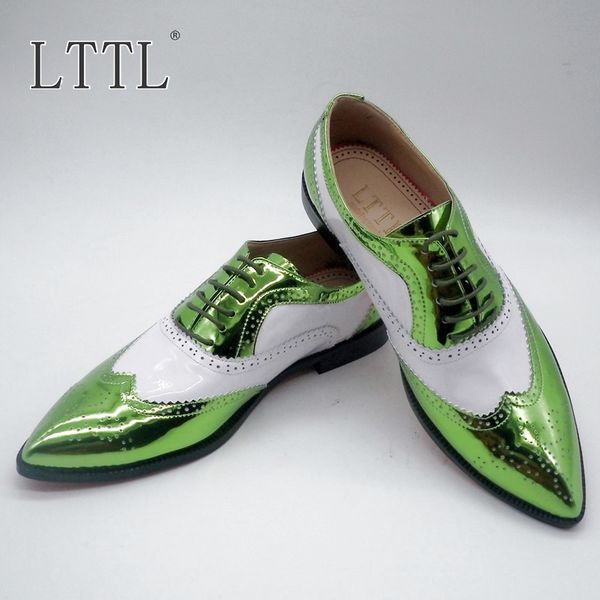 

new mixed colors mens patent leather shoes luxury pointed toe formal shoes for men lace-up dress shoes oxfords wedding shoes, Black