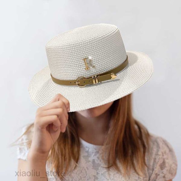 

wide brim hats breathable straw hat for women straw flat hat straw panama hat summer hat wide brim summer sunhat pork pie hat sunscreens hat, Blue;gray