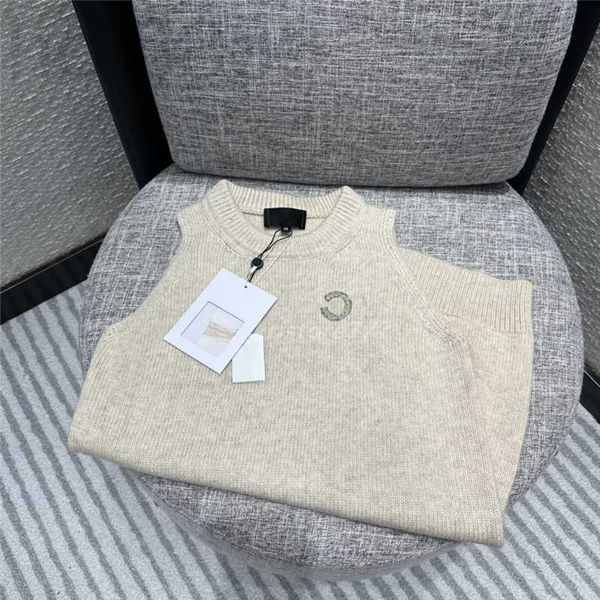 

runway dresses designer women summer wool knits dress mini with letter crystal brooch girls milan tank stretch a-line sleeveless pullover sh, Black