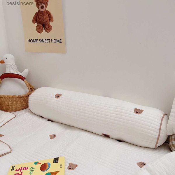 

baby bedding set infant newborn baby crib bedding bumpers cylinder pillow protect l230522