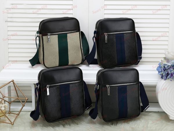 

two styles of shoulder bags designer zipper front pocket notebook computer bag men's bag luxury striped strap backpack