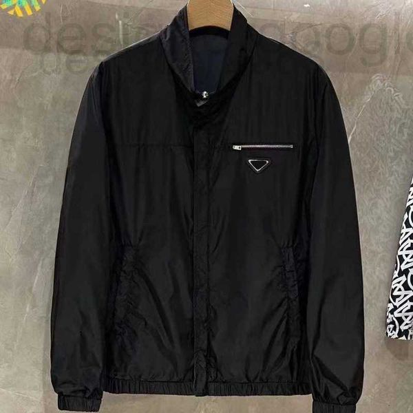 

men's jackets designer designer 2023 classic casual jacket stand-up collar design metal triangle embroidery imported renewable nylon ma, Black;brown