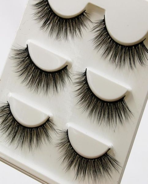 

3d mink false eyelashes 3d15 3 pairs handmade cotton thread messy soft natural thick fake eyelashes makeup tools eye8418591