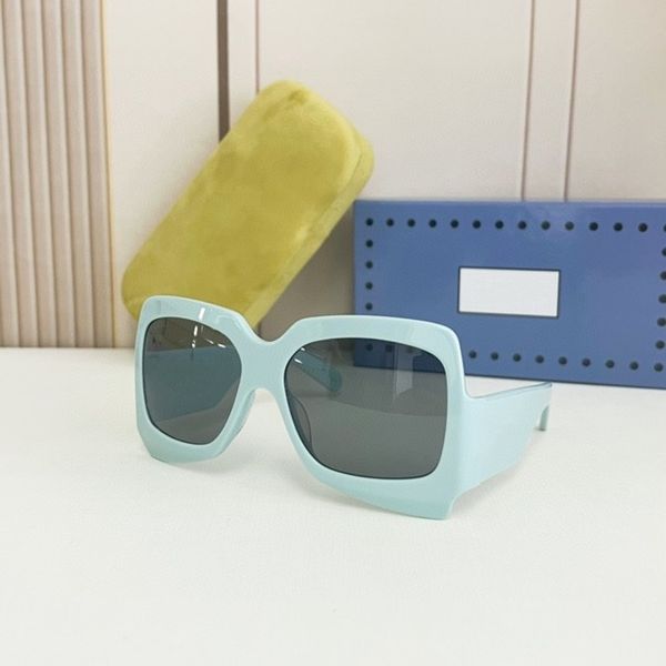 

2023 women men sunglasses sky blue width plank full frame grey square glasses available with box, White;black
